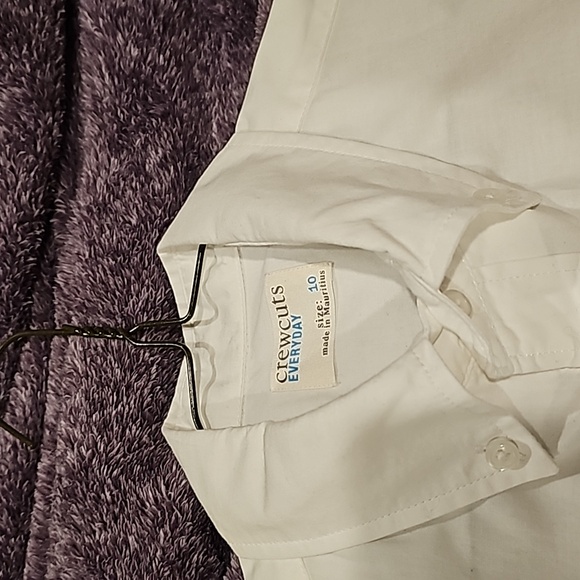 Boys crewcuts j crew short sleeve button down light cotton shirt white 10 - Picture 2 of 8